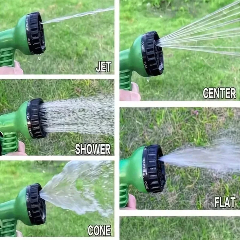 Practical with Green Nozzle Spray Gun Adjustable Water Pipe Durable Pe Multi-purpose Garden Hose Suitable for Outdoor Terraces