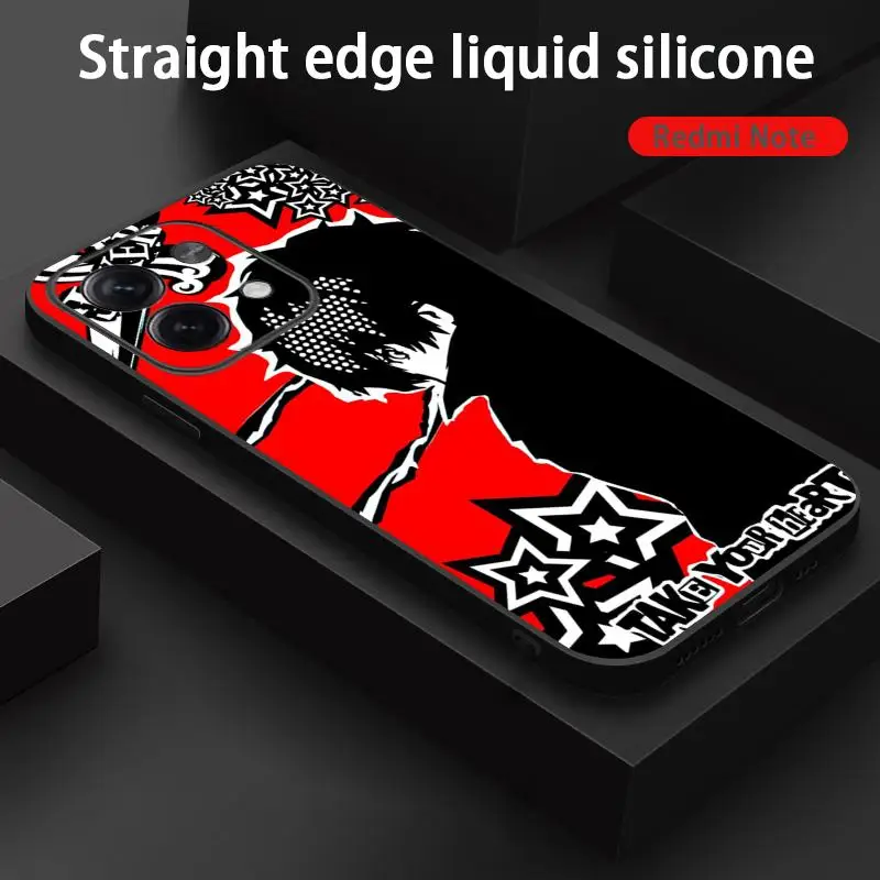 Persona 5 Joker hot game poster Phone Case For Redmi Note 14 13 12 11 Pro Plus S 5G 14C A3 Soft Black Phone Cover view 2