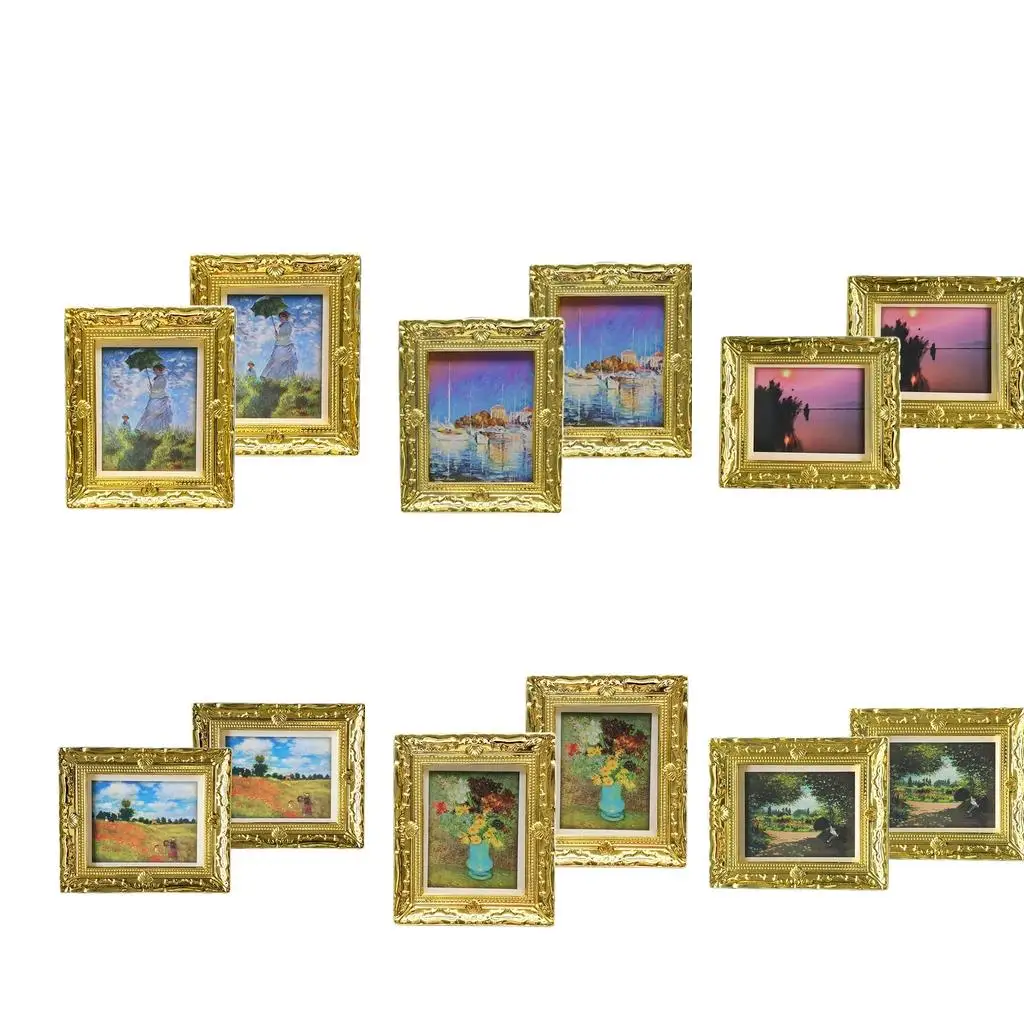 Resin Miniature Dollhouse Picture Frame Mini Decor 1 12 Scale Furniture Accessories for Dollhouse Kids Room