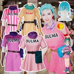 Anime Bulma Cosplay Costume XS-3XLPink Dress Uniform Women's Dresses Outfits Halloween Carnival Masquerade Party for Adult Women