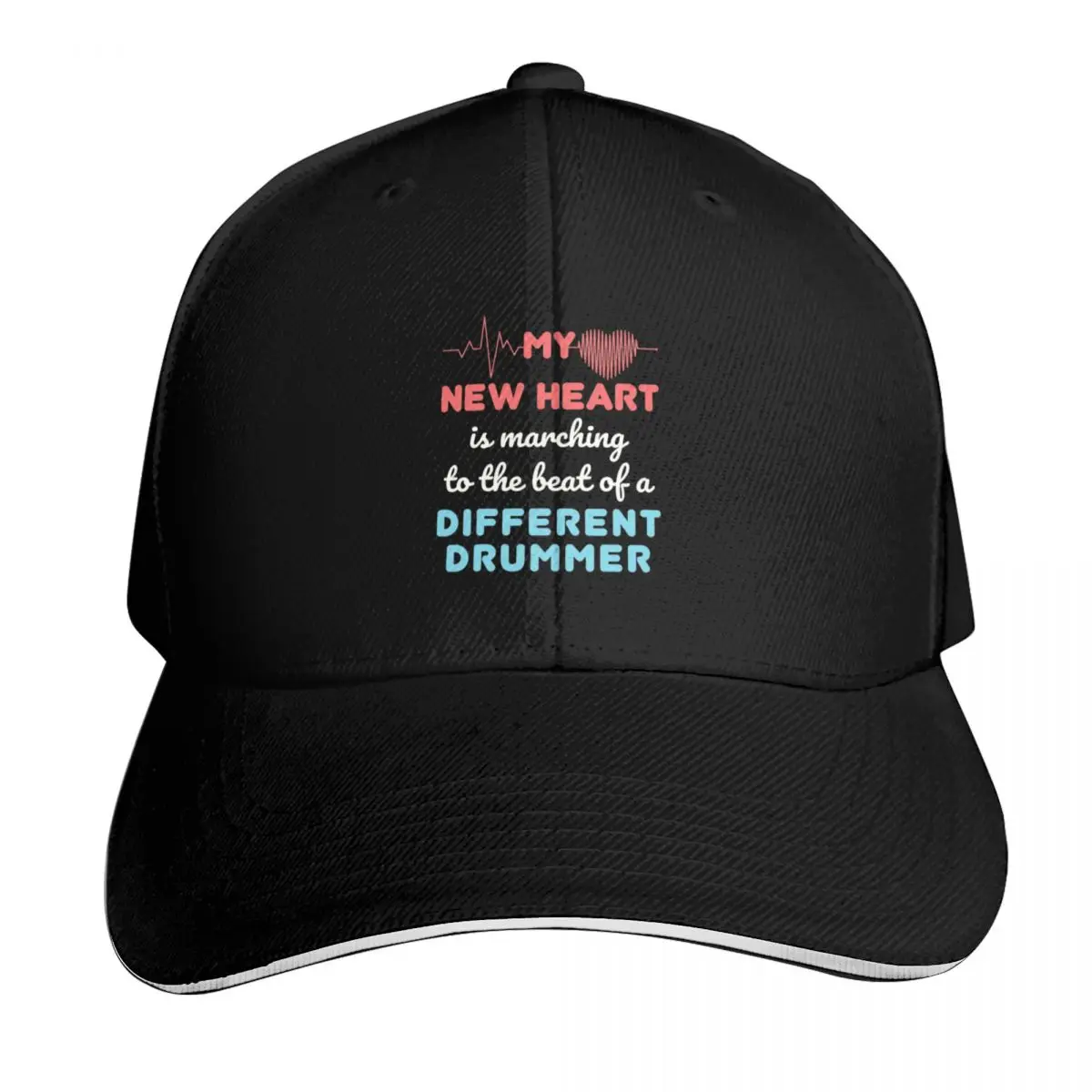 Heart Transplant Recipient My New Heart Marching to the Beat Baseball Cap Men Women Casual Summer Sport Sun Cap