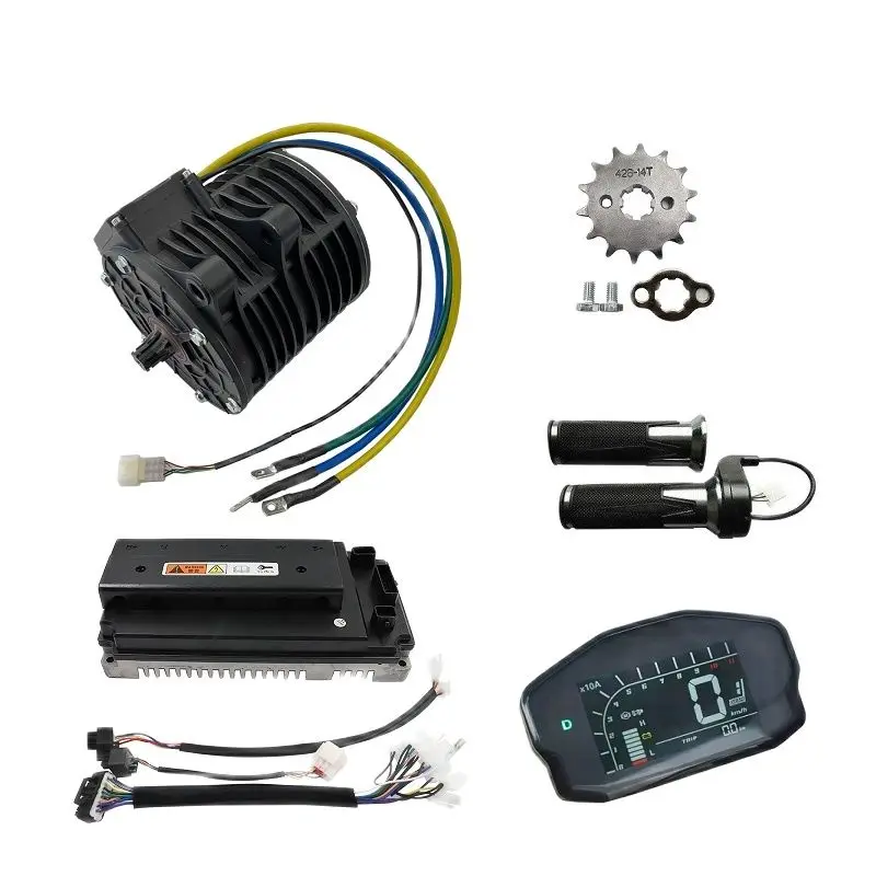 QS138-B 70H 3000W Mid-Train PMSM Motor With Votol EM-150s Controller DKD Speedometer For Electric Motorcycle