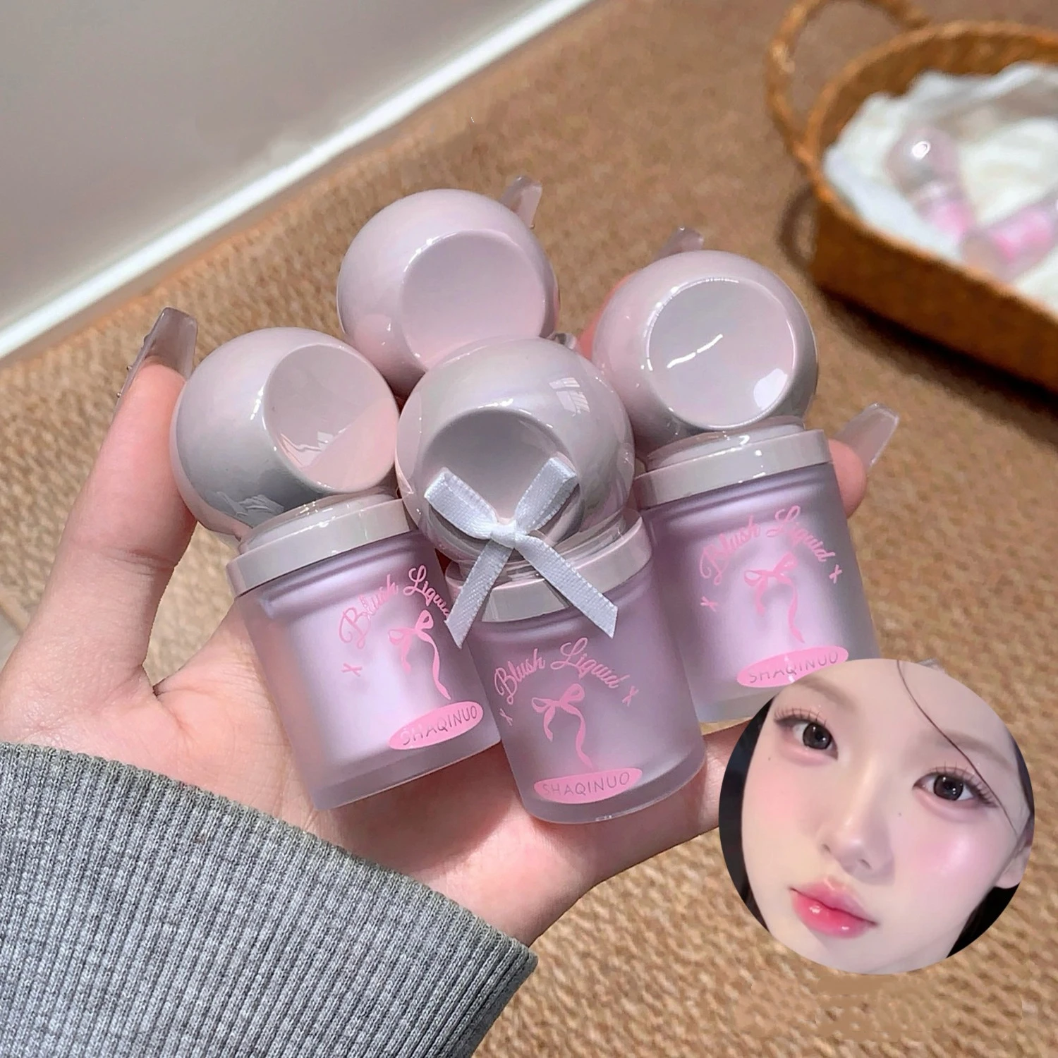 Grande tête d'éponge doux mat liquide Blush naturel durable éclaircir Contour du visage fard à joues teinte blanchissant le teint de la peau maquillage Rouge