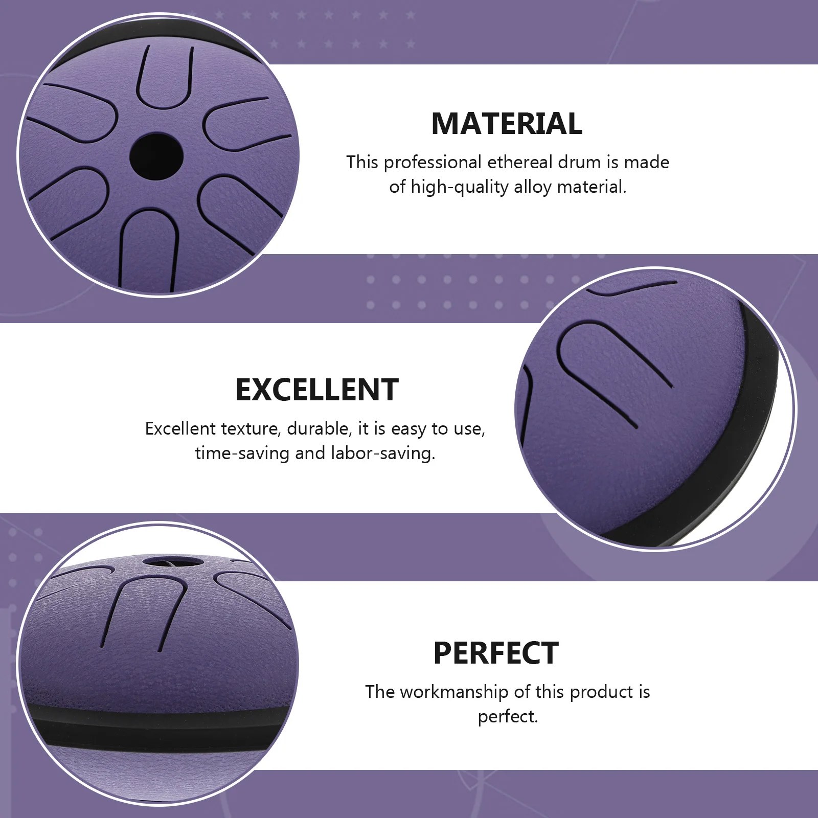 

Pocket Drum Delicate Music for Beginners Alloy Stylish Ethereal Tongue Musical Instrument Professional Lover