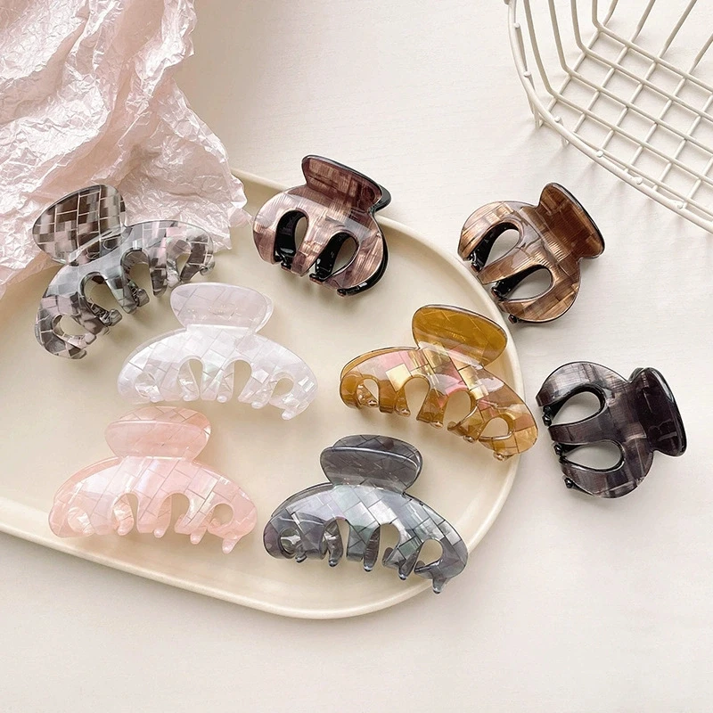 Multi-colors French Style Hair Claw Clips Women Half-Updo Shark Jaw Hair Claw For Thick Hair Fashionable Girls Hair Accessories