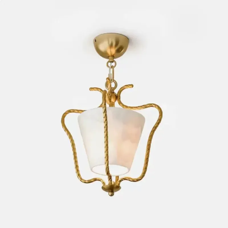 French Medieval Ceramic Chandelier Wabi Sabi Retro Pendant Light for Staircase Corridor Balcony Premium Bedroom Bedside Lamp