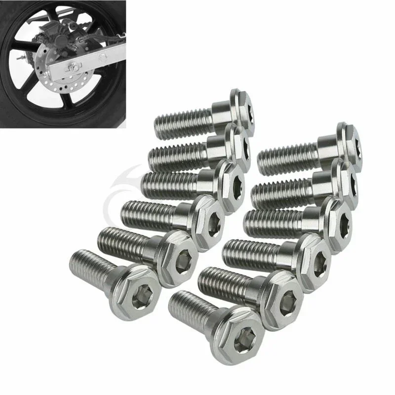 For Honda VT1100 Shadow 1995-2007 VTX1300 2003-2009 Motorcycle Parts 12 Brake Disc Rotor Bolts M8 x 24mm Motorcycle Parts