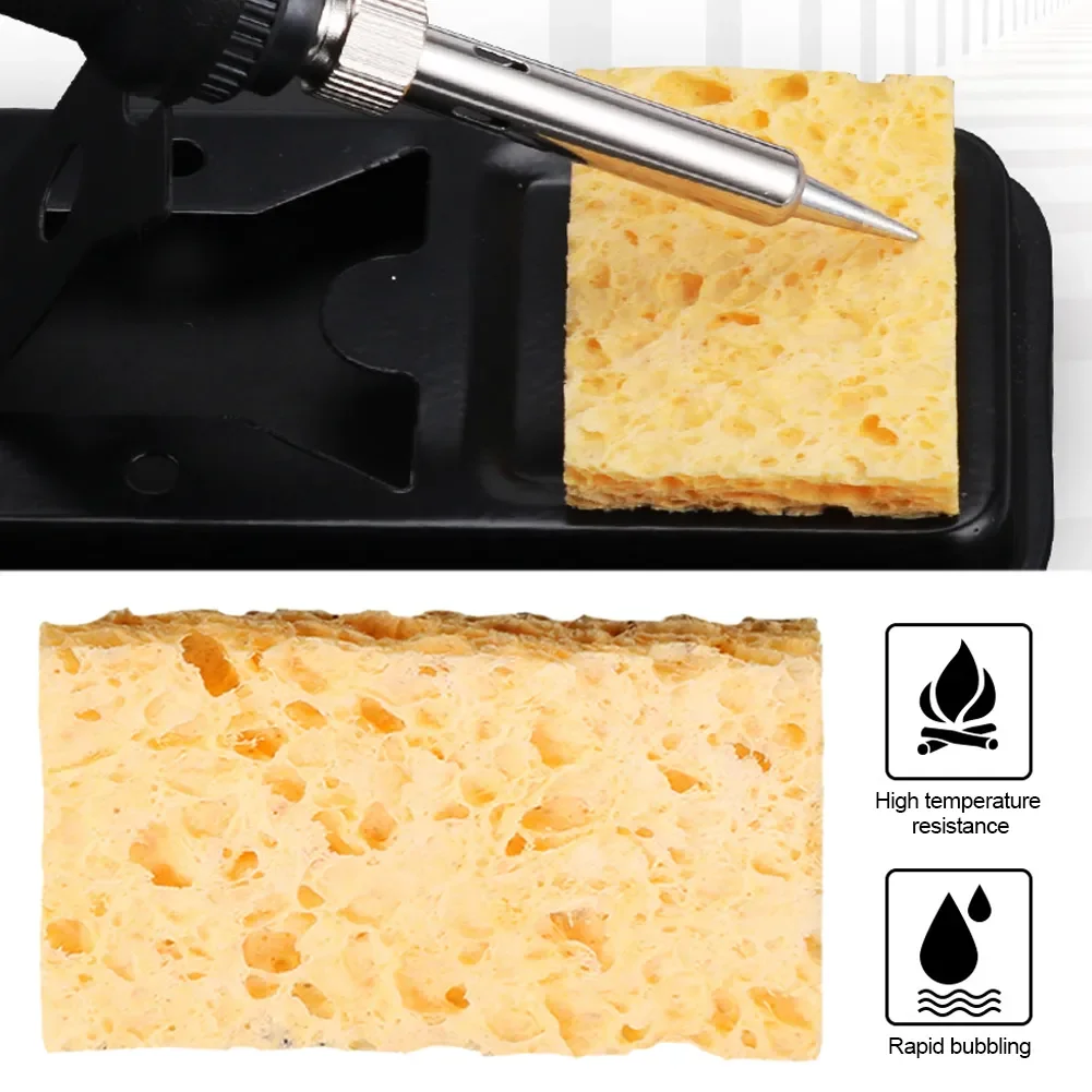 

For Temperature 10Pcs Electric Enduring Cleaner Cleaning Tip Sponge Soldering Welding High Sponge Iron Yellow Cleaner