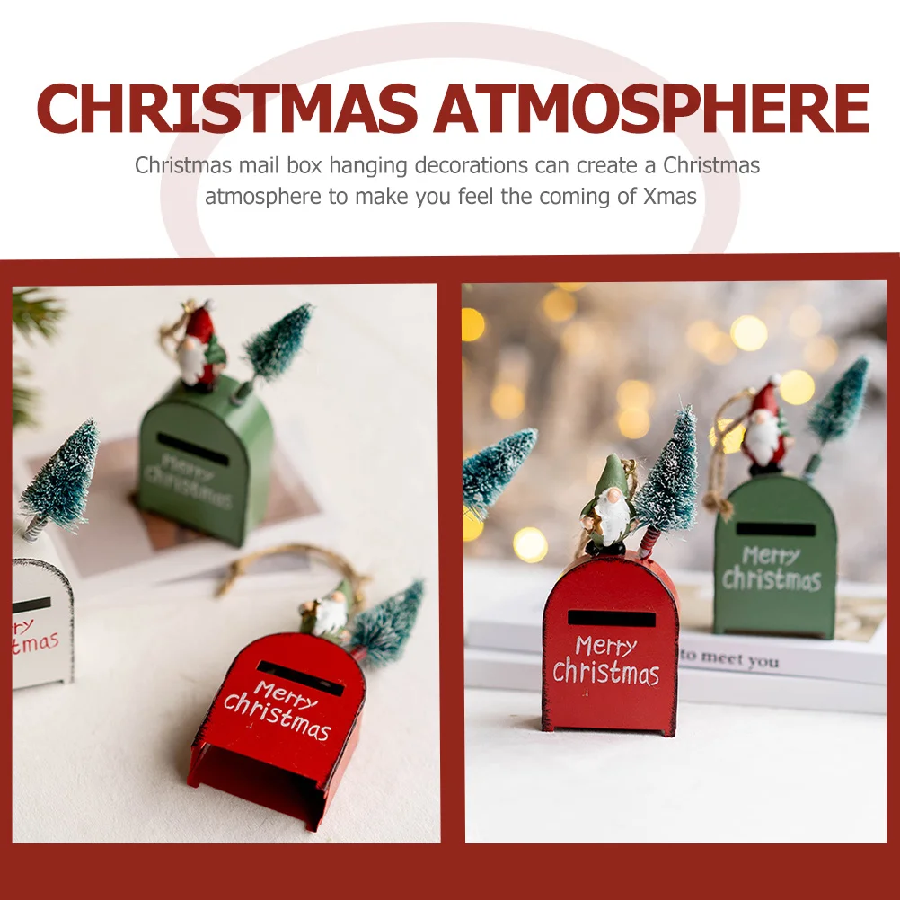 

Iron Mailbox Xmas Decor Christmas Tree Pendants Reusable Festive Hanging Ornaments for Party Decorations Xmas Party Decorations