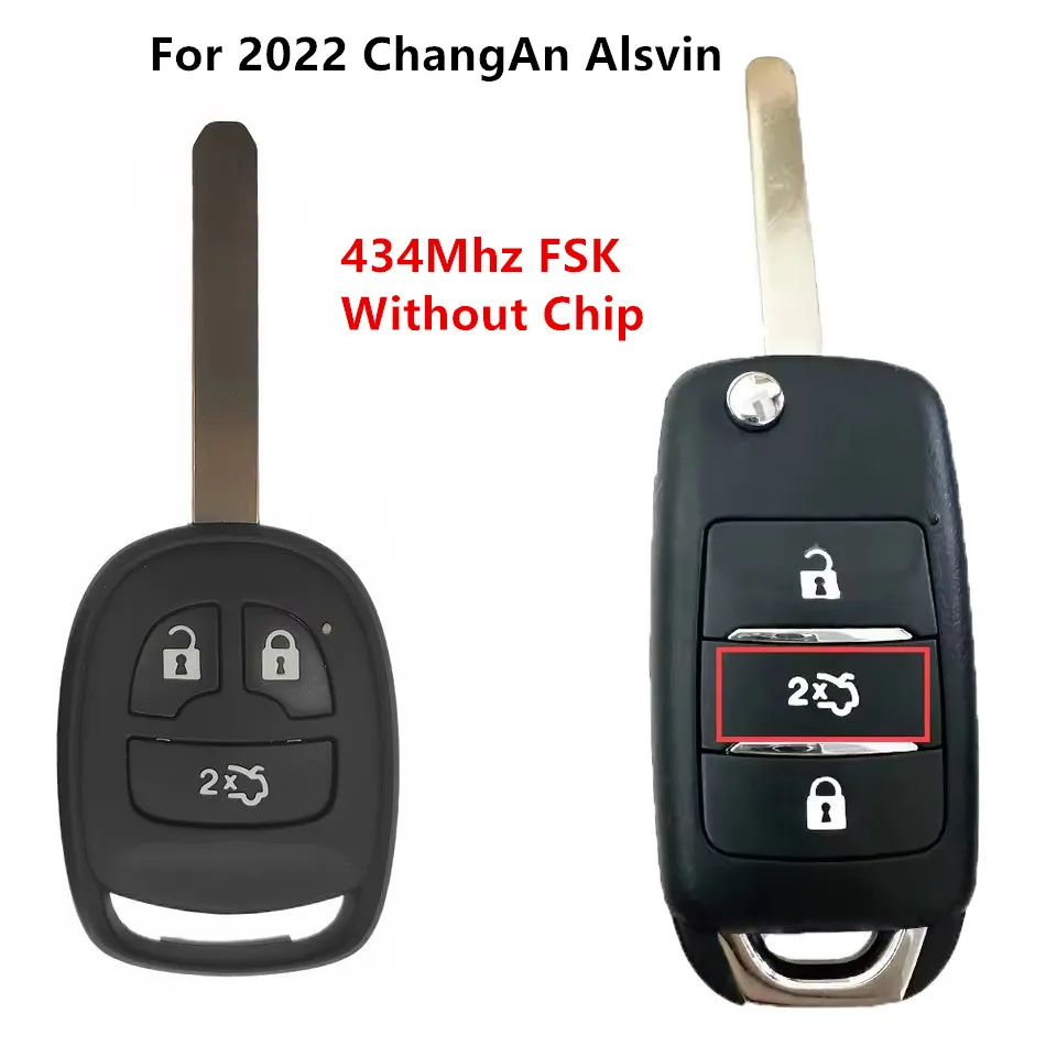 KEYECU Original  Smart Remote Key FOB 3 Buttons 434Mhz FSK Without Chip For 2022 ChangAn Alsvin PN: 4280050-U10 OR 4280050-AW02