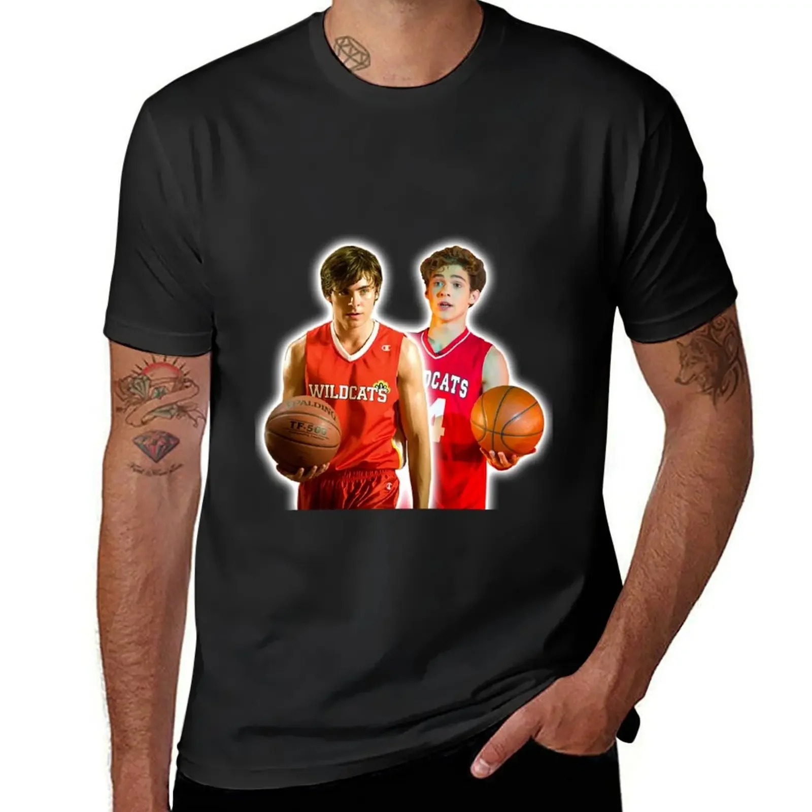 Troy Bolton and Ricky Bowen / Zac Efron and Joshua Bassett T-Shirt customs korean fashion Men's clothing