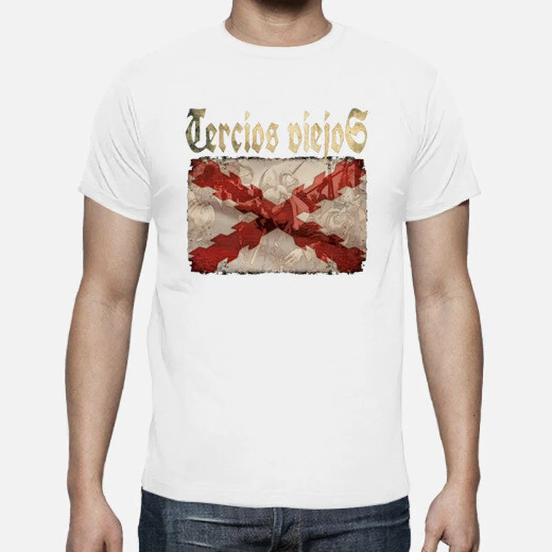 Tercios Viejos Burgundy Cross Hispanic Monarchy Men T-Shirt Short Sleeve Casual Cotton O-Neck Summer Men Clothing