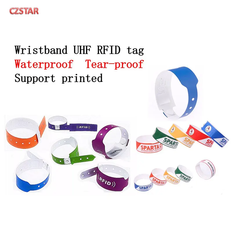 

50pcs long range waterproof Disposable Wristband UHF RFID tag patient Hospital reusable silicon rfid uhf tag school sport race