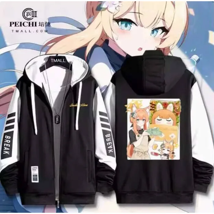 

Anime Blue Archive Iochi Marī Hooded Hoodie Cosplay Autumn Winter Men Women Coat Loose Jacket Tops Anime Anime