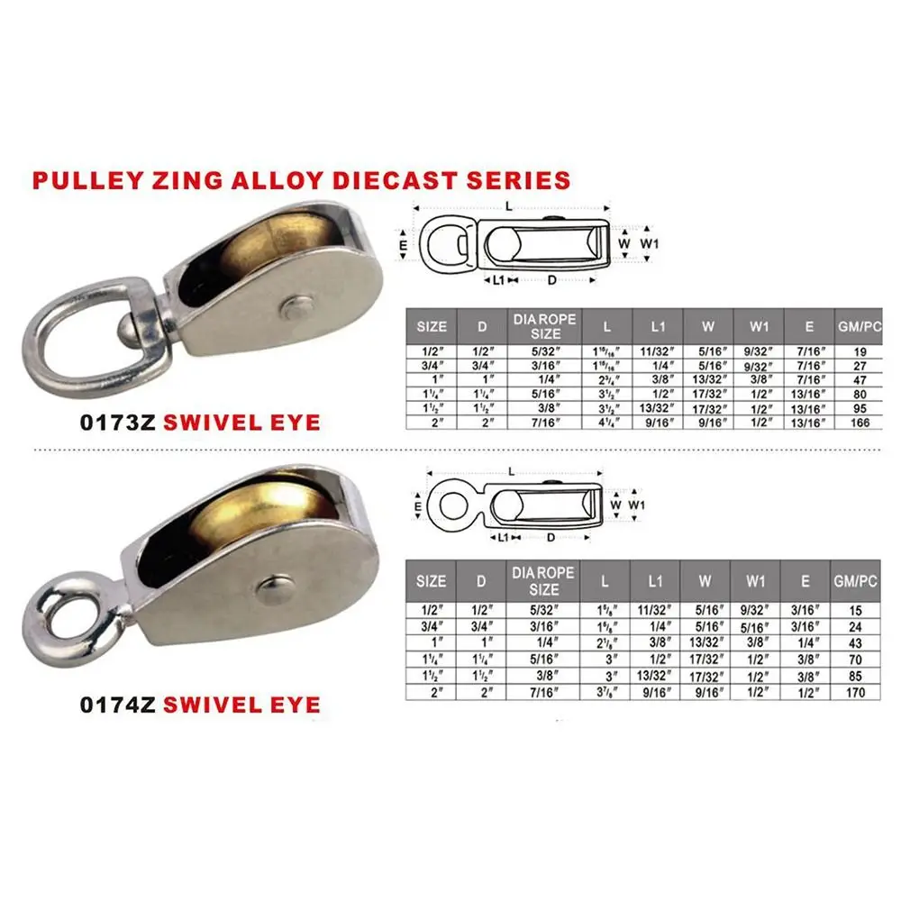 1Pcs Durable 43/58/86mm Moving Pulley Single/Double Wheels Mini Messenger Pulley Zinc Alloy Metal Sheave Tackle Lifting