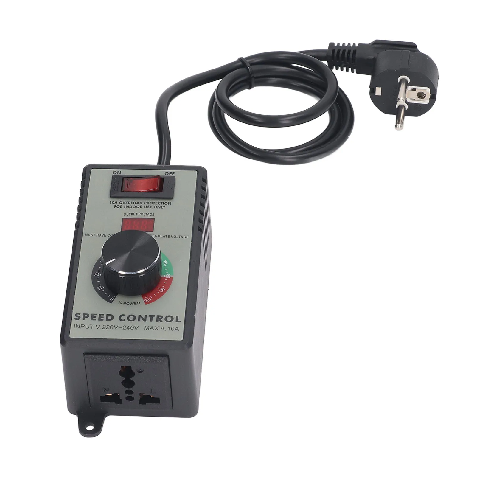 AC Motor Speed Controller Electric Fan Variable Speed Controller With 10A Universal Socket 4000W