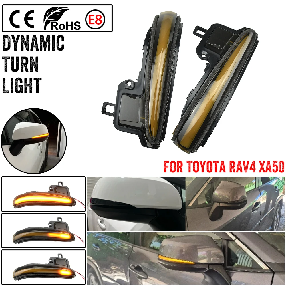

For Toyota RAV4 XA50 2019 2020 / For Toyota Tacoma 2016 - 2019 Dynamic Turn Signal Light LED Side Mirror Indicator Blinker Light