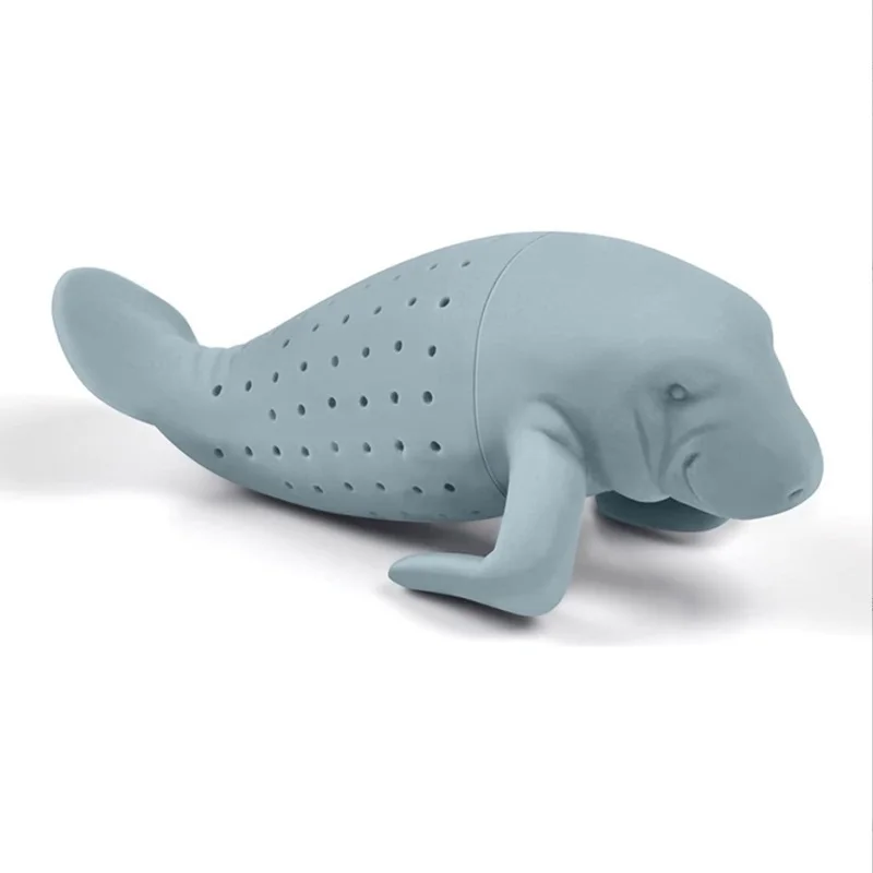 1pc Silicone Sea Cow Tea Strainer Manatee Cow Fish Creative Design Tea Filter Creative Design Tea Leak Tea Ware Tea Accessories