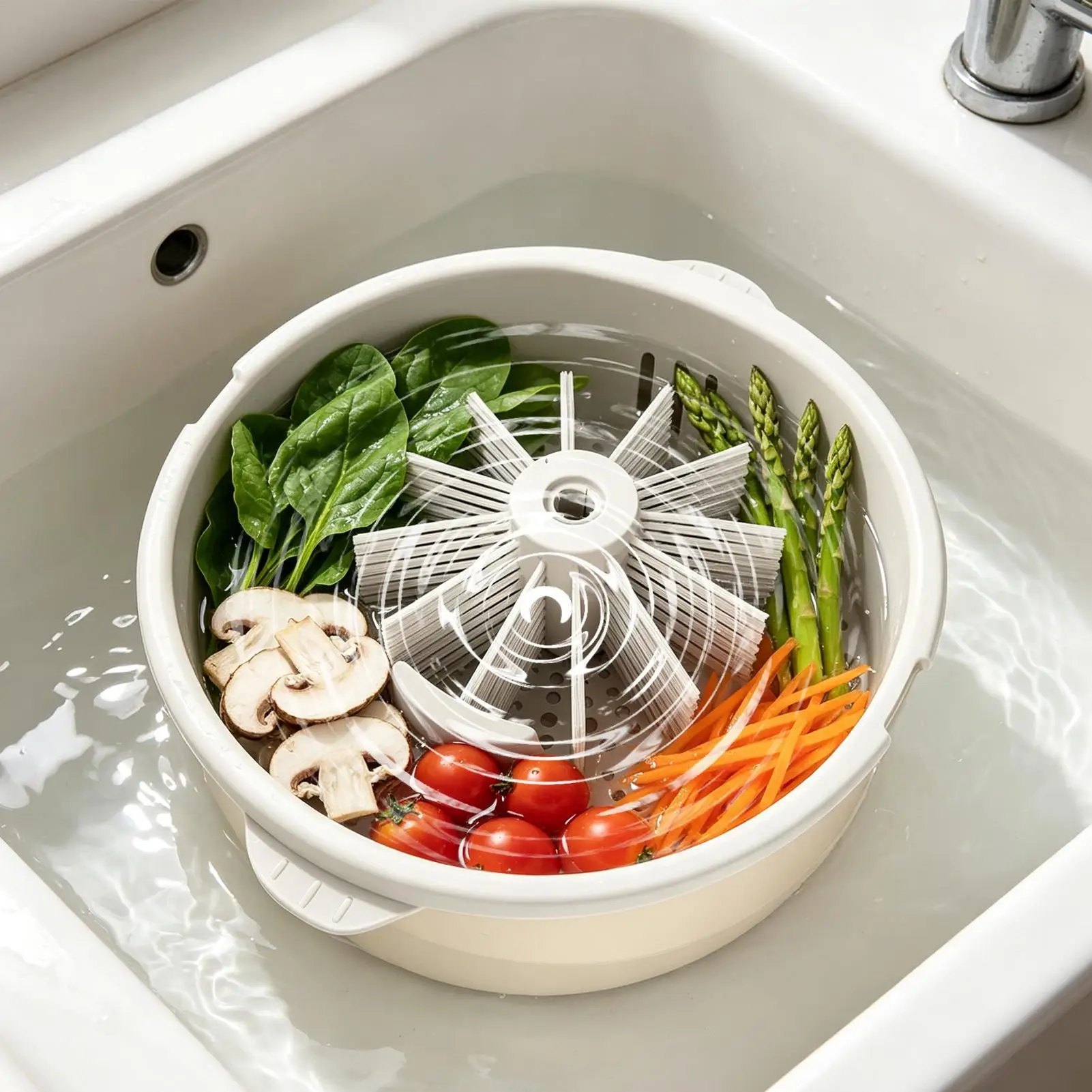 Salad Spinner Hand Cranked Large Capacity Quick Drying Cleaning Fruit And Vegetable Cleaner Washer For Produce Berry Grape Food