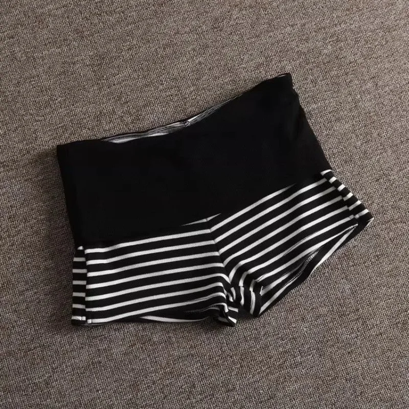 2026 New Spice Girl Contrasting Color Striped Sexy Low Waist Striped Shorts Women Yoga Hot Pants