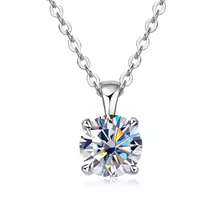 Classic Yellow Gold Cubic Zirconia Pendant 18K Silver Plated - Silver White