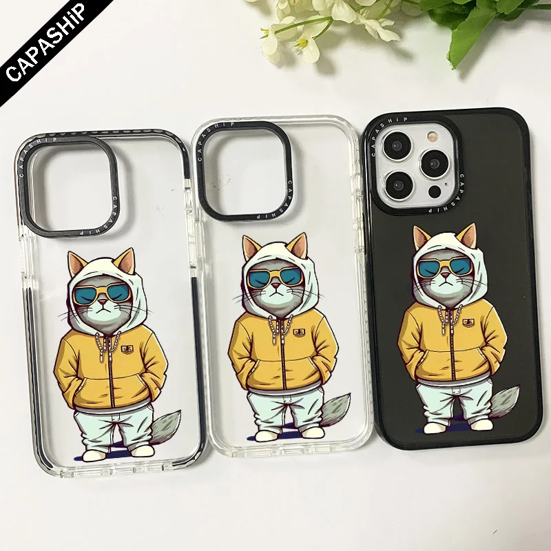 Personality Hoodie Dog Clear Case For Iphone 11 14 15 Pro Max Silicone Soft 12 13 Mini 7 8 Plus SE3 XR XS Max Shockproof Cover