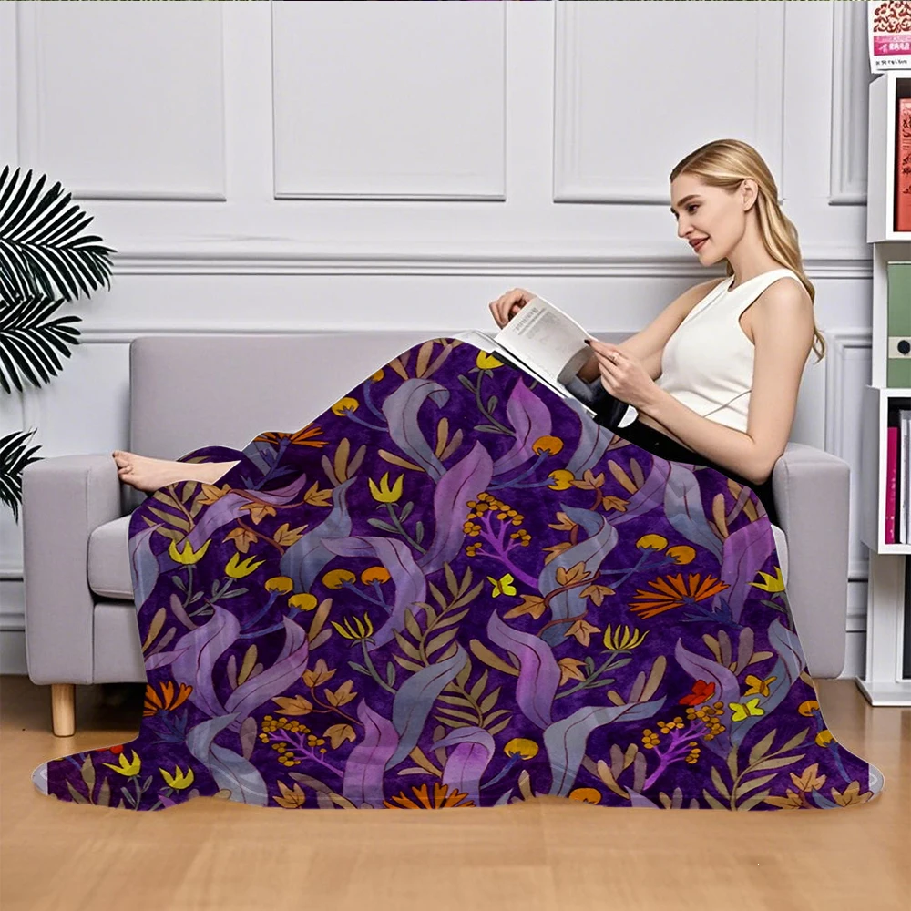 Ethnic Flannel Blanket Night forest throw comforter Wrinkle-resistant Pill Non shedding Blankets for Adults living room Daily