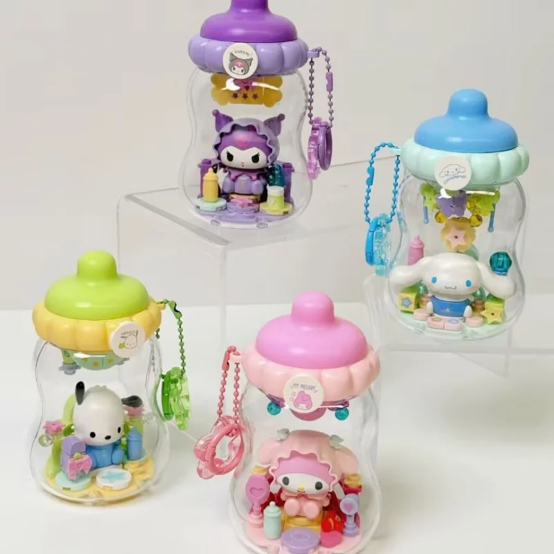 

Sanrio Milk Bottle Design Building Block Blind Box Mymelody Kuromi Pochacco Cinnamoroll Desktop Decorative Ornament Cute Gift