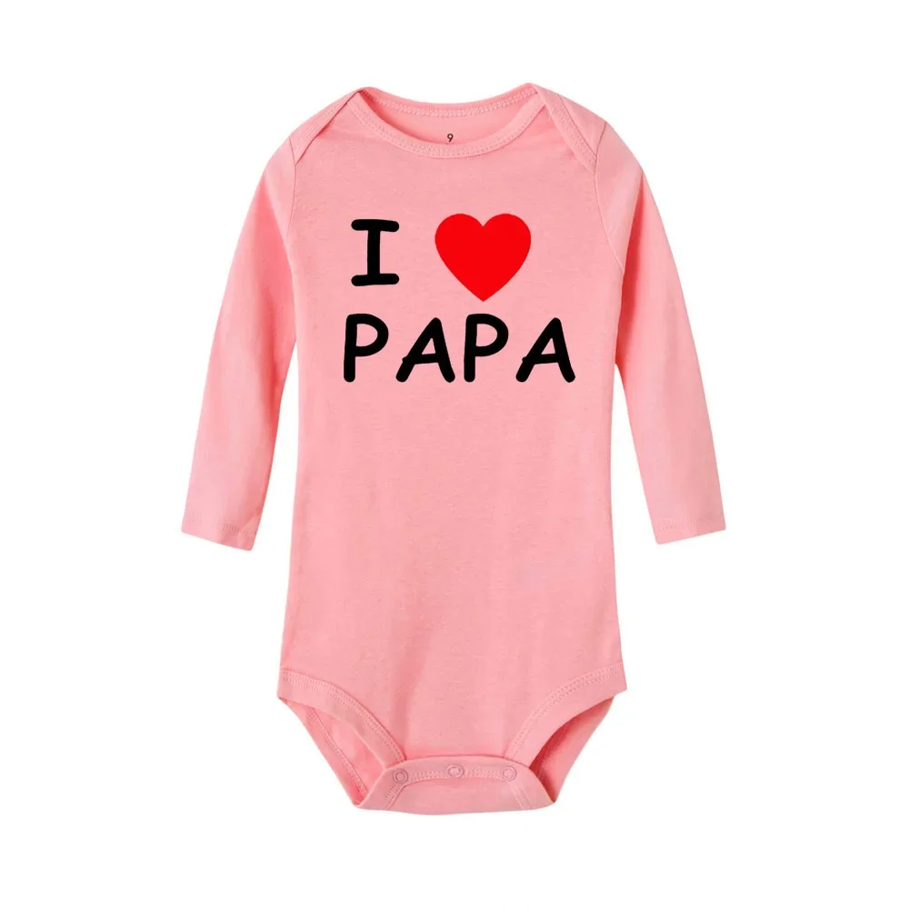 0-24m Baby Bodysuit for Newborns Boy and Girls Clothes Long Sleeves I Love MAMA PAPA Twins Baby Clothes Kids Jumpsuit Bodysuit