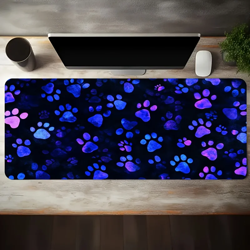 CIFBUY Large Gaming Mouse Pad Purple Blue Gradient Print Non-slip Washable Rubber Base Oversized Desk Mat Office Computer Decor