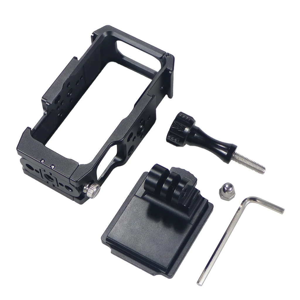 Magnetischer Action-Kamera-Käfig für DJI Action 2 Dual-Screen Vollkäfig mit Cold-Shoe-Halterung, 1/4 3/8 ARRI-Positionierungslöchern und Ladestation – Detail 19