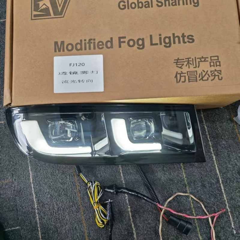 For Toyota Land Cruiser Prado FJ120 LC120 2002-2010 Car Lens Fog Lamp Led Daytime Running Light Modified DRL Dynamic Turn Signal detail image 5