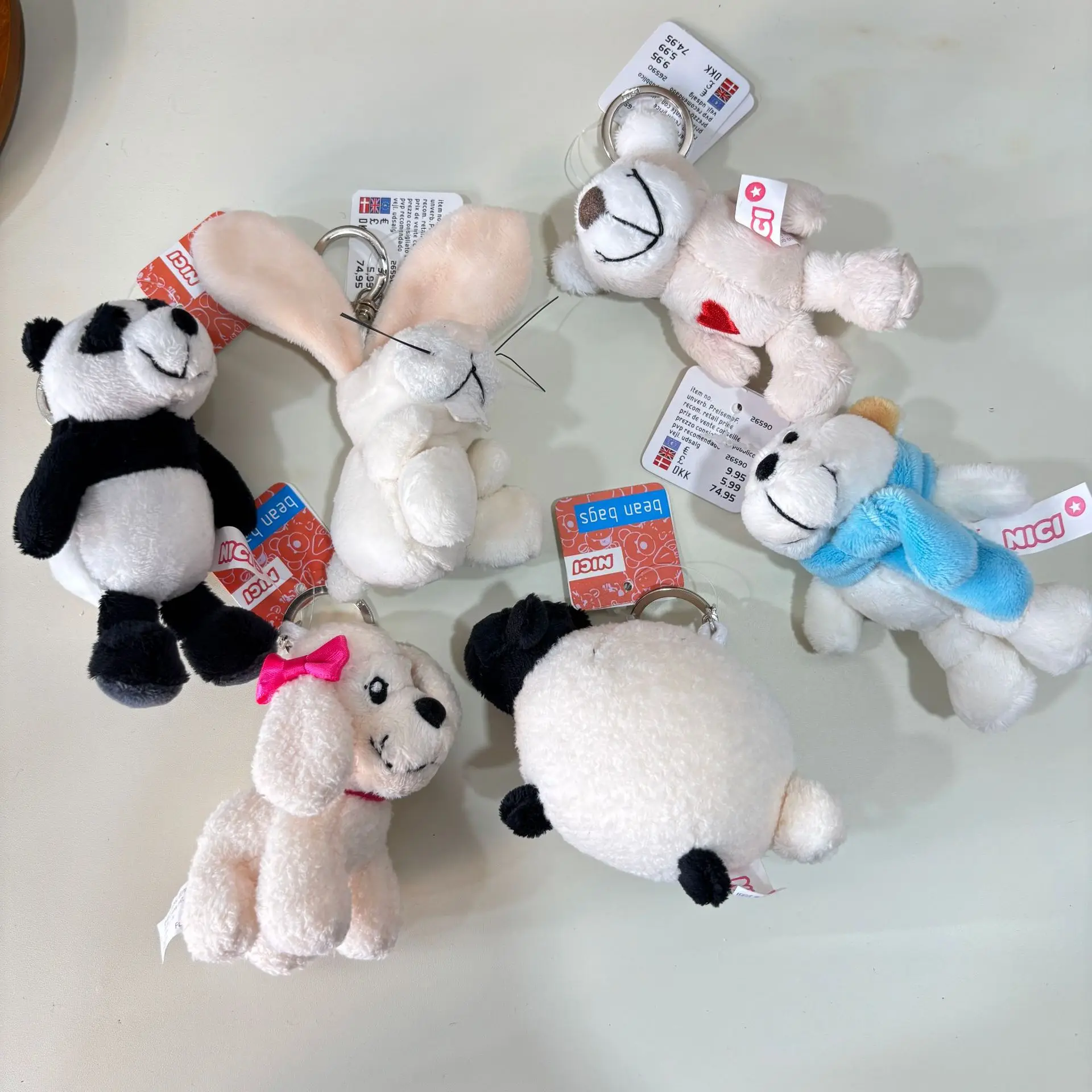 

Симпатичная серия зоопарка, плюшевая кукла, кулон, брелок, мультяшная имитация щенка, коровы, панды, плюшевая кукла, сумка, украшение, брелок, милый подарок