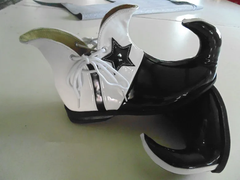 Adult Clown Shoes Halloween Black White Funny Boots Joker Cosplay Shoes Masquerade Party Anime Cosplay Accessories