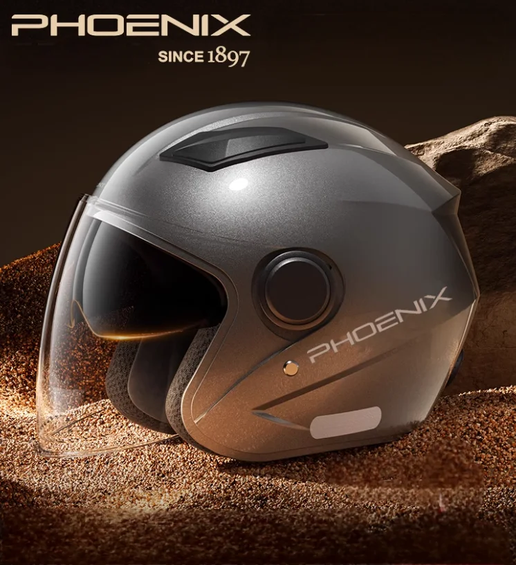 3/4 Open Face Helmet for Motorcycle E-Bike Bicycle – ABS Shell, Three Versions Available: Standard Upgraded Premium