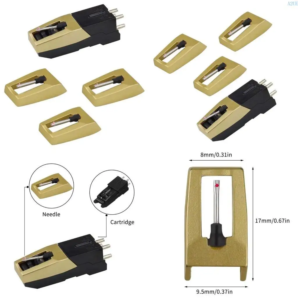 A2UE DATERABLE Diamond Thiped Styluscartridge 3 Needle لتجربة الاستماع