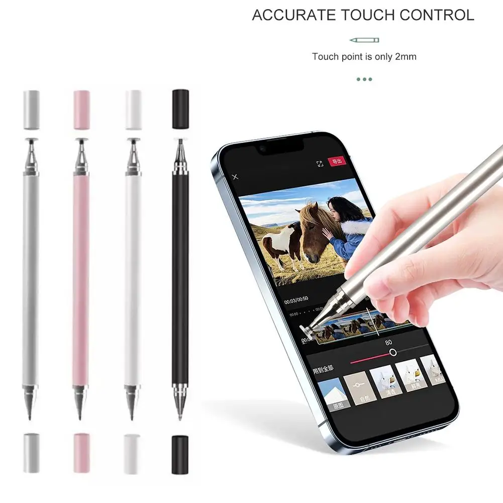 Universele Stylus Pen Voor Android Telefoon Dubbel Hoofd Capacitieve Stylus Pen Voor Het Schilderen Van Notities Bewerken Kantoor L3o7