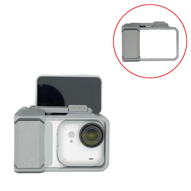 

1Set 3D Printed Protect Frame kit Rabbit Cage Handle Shutter Bracket Cold Shoe Cover Parts for Insta360 Go Ultra Camera Model