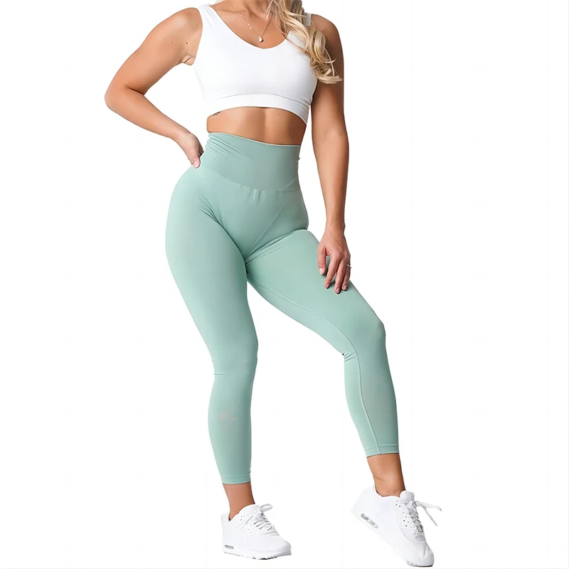 Women's Tight Seamless Solid Color Pants Belly Lift Yoga Pants Running Exercise Pants