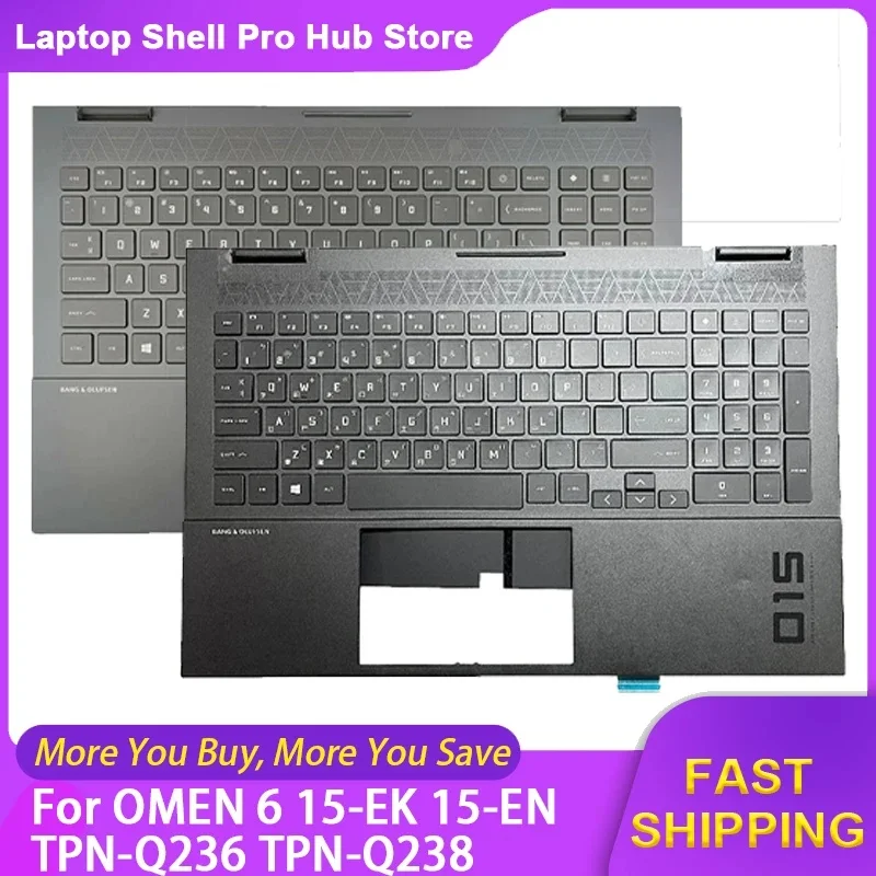 NEW Laptop Case Keyboard for HP OMEN 6 15-EK 15-EN TPN-Q236 TPN-Q238 RGB backlit keyboard palmrest upper Top cover replacement
