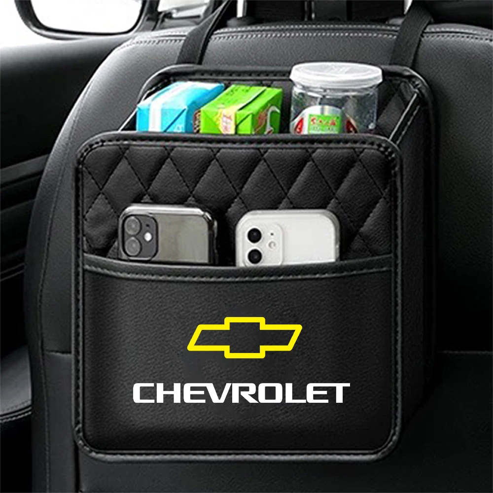 PU Leather Car Seat Back Hanging Storage Bag Auto Accessories for Chevrolet Cruze Malibu Camaro Colorado Trax Silverado Corsa