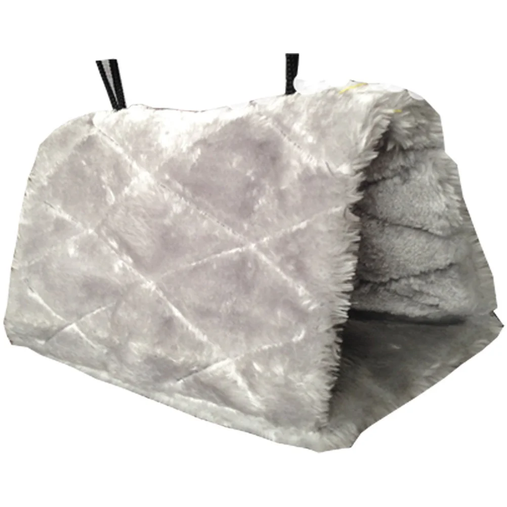 

Bird Warm Nest Grey Lint Material Retaining Hanging Bird Hut Hammock for Parrots Winter Shelter Hammock