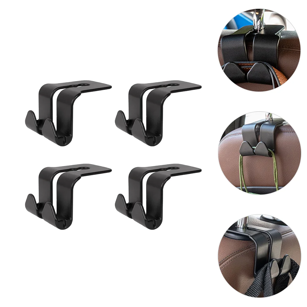 4 Pcs Hook up Car Back Headrest Hangers Multi-functional Hooks Backseat Private Model