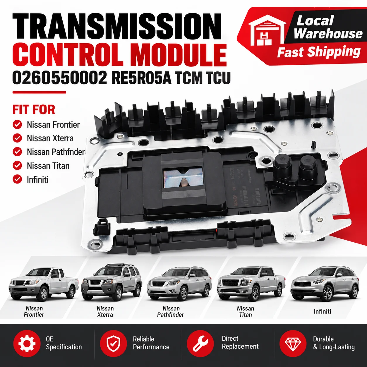 Transmission Control Module 0260550002 RE5R05A TCM TCU, for Nissan Frontier, Xterra, Pathfinder, Titan, for Infiniti