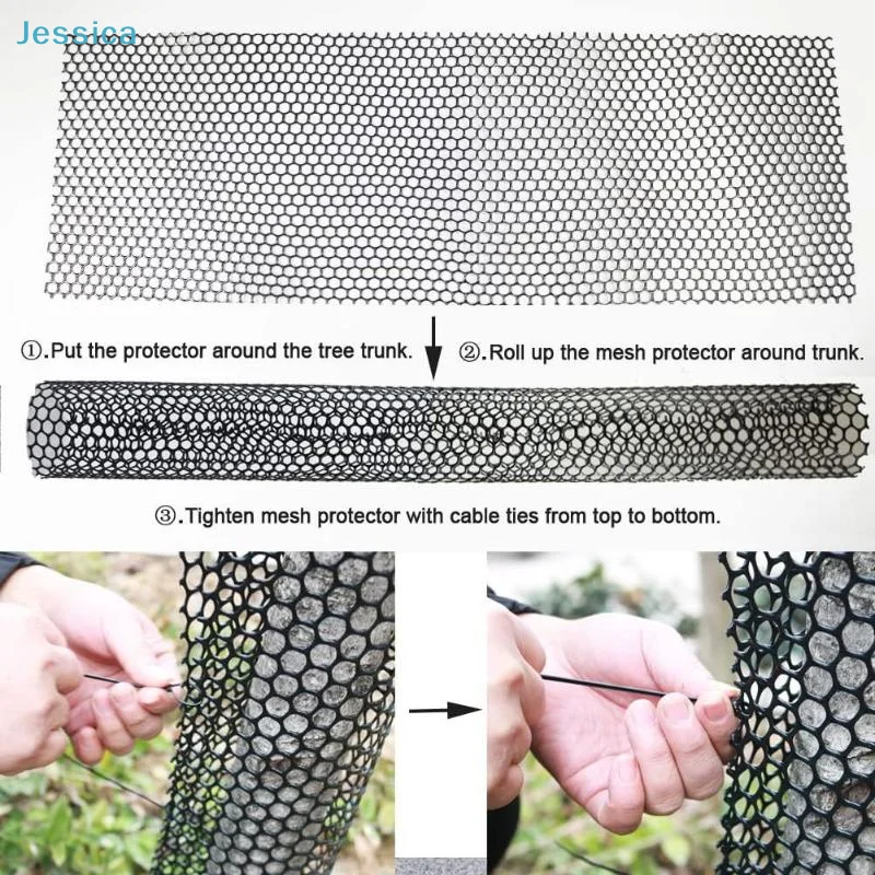 ♥Tree Trunk Protection Net Roll-White Plastic Mesh Netting with Cable Ties for Plant Support,Garden Tree Wrapping & Pest Preve