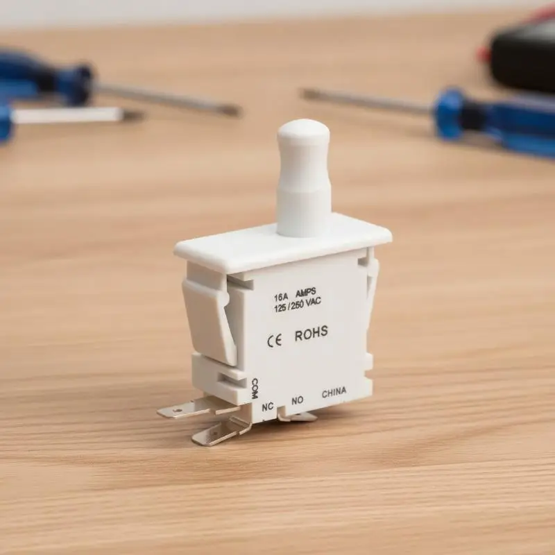 Push Button Pul-Push 3PIN Door Switch Pull Out To Lock Cheat Selflocking Function Door Switch 16A Refrigerator Door Switch