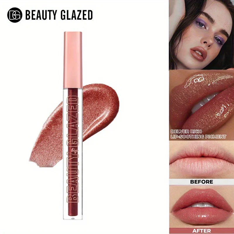 2024 Liquid Lipstick Chewy Golden Metallic Lip Gloss Shimmer Texture Golden Bling Glitter Lipstick Suitable Makeup Face Paint