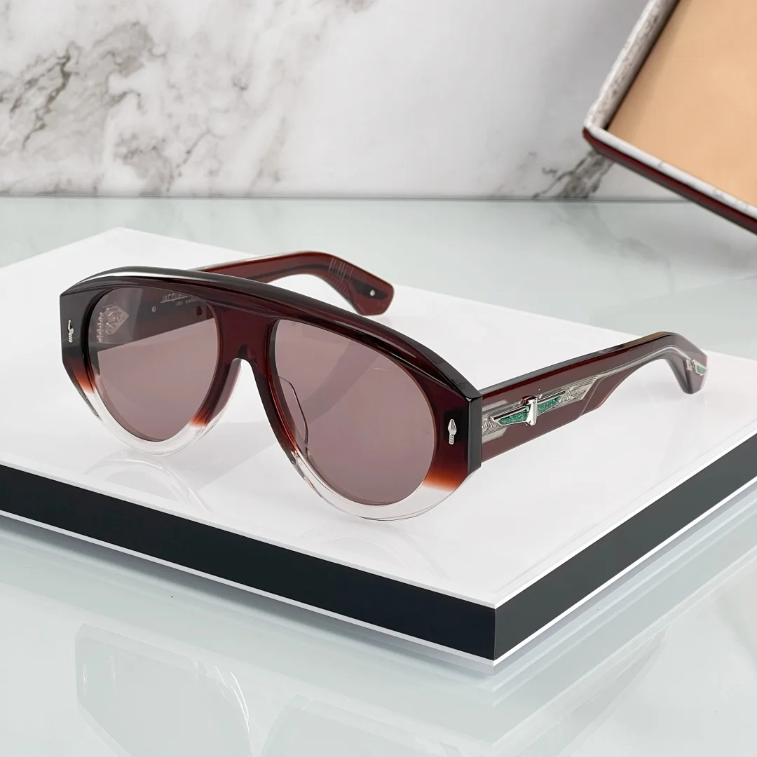 

JMM BANDIT Pilot Sunglasses Silver Black Thick Acetate Street Fashion Luxury Designer High Quality UV400 Protection Shades for M