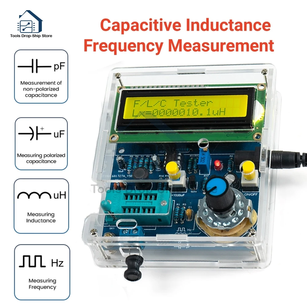 High Precision Lcd Frequency Meter Indutância Digital e Capacitância Medição Instrumento Cabo de Dados Usb Kit Faça Você Mesmo dc 5v Medidor de Indutância Digital