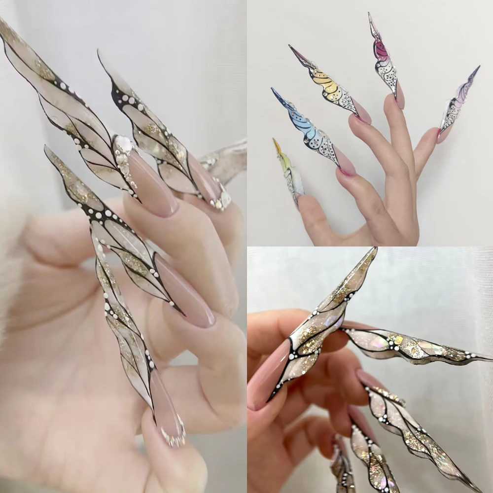 Butterfly Nail Dual Forms 75 Stück, wiederverwendbare Gel-Verlängerungsformen für professionelle Nagelkunst – Detail 5